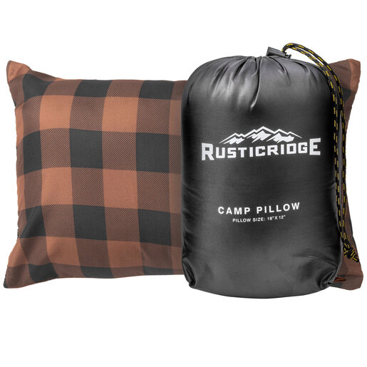 Rustic Ridge Camping Pillow - Grey/Flannel - Rustic Ridge