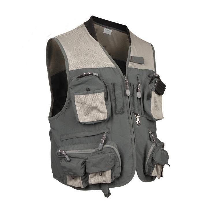 Rustic Ridge Green River Fishing Vest - Grey - M - Grey Medium Rustic Ridge Green River Fishing Vest - Grey - M - Grey Medium