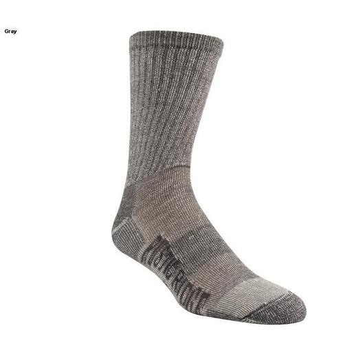 Rustic Ridge Men's Lightweight Crew 2-Pack Socks - Gray L - Rustic Ridge