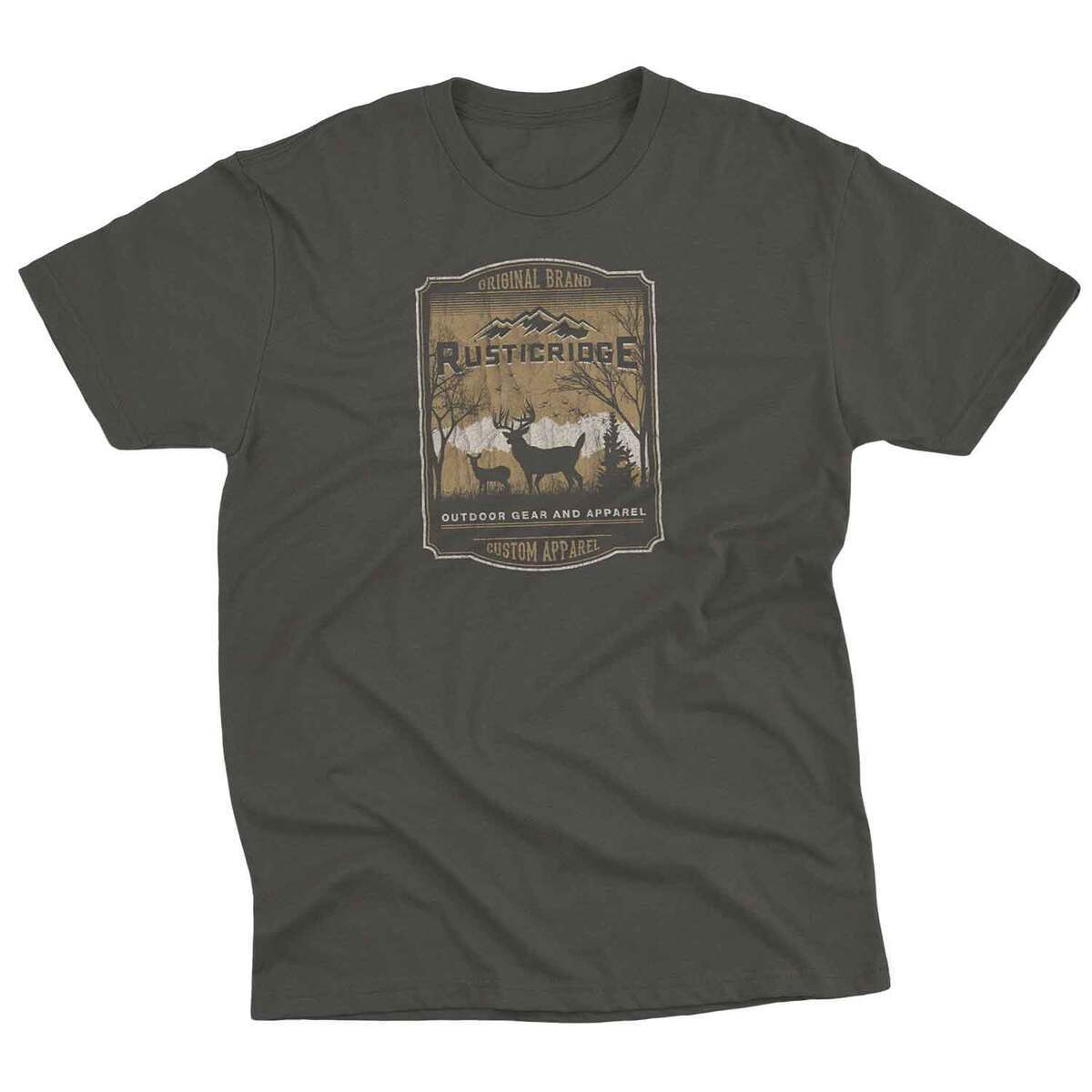 Rustic Ridge Men's Graphic Print Short Sleeve Casual Shirt - Charcoal ...