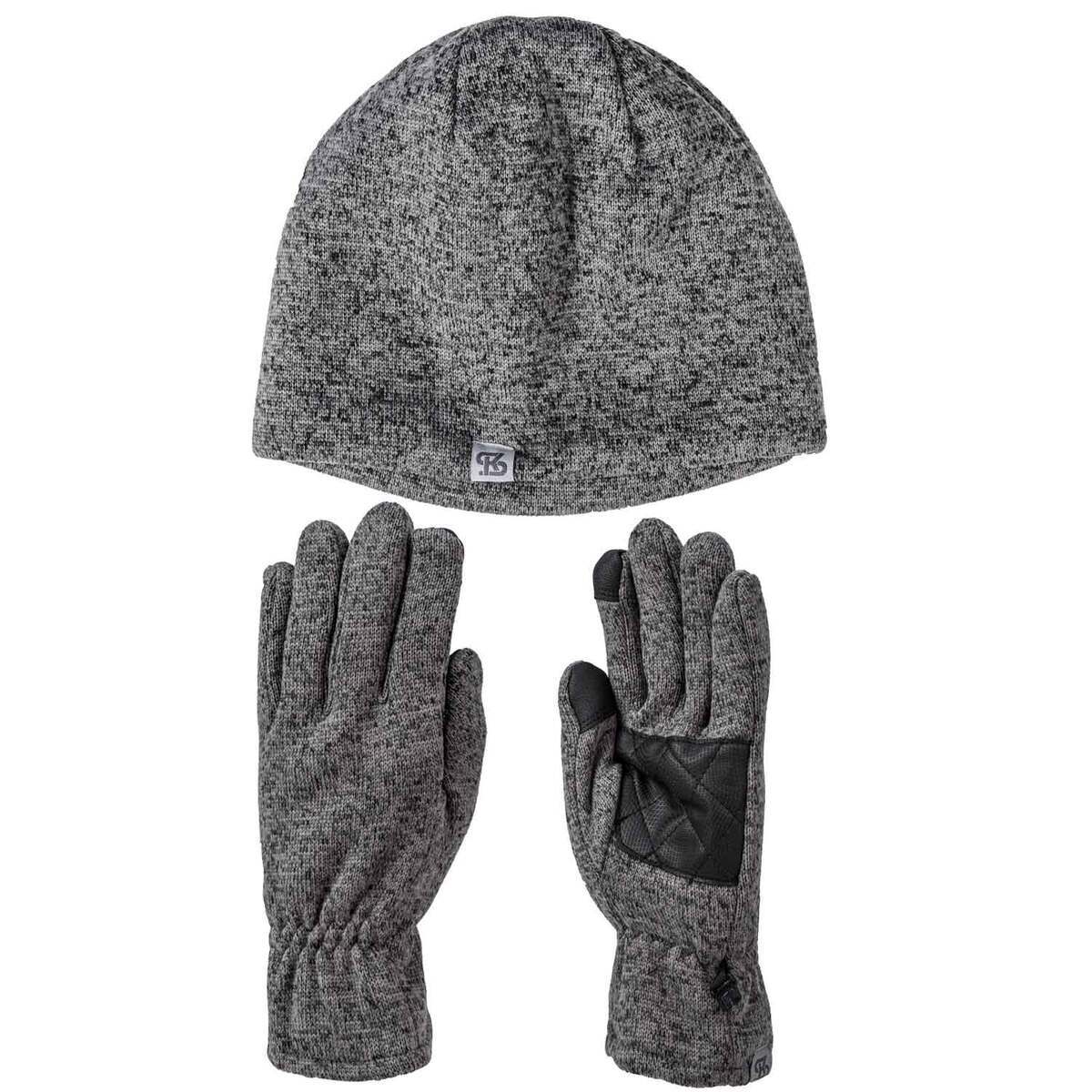 Rustic Ridge Men's Knit Hat and Glove Set - Pewter - L/XL - Pewter L/XL ...