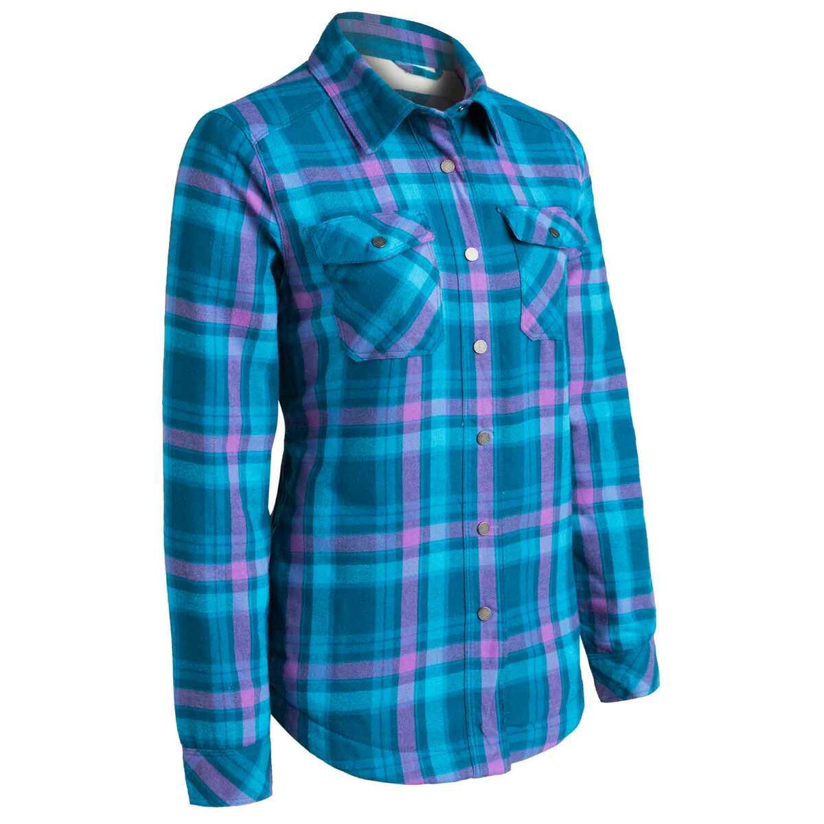 Rustic Ridge Women's Flannel Faux Fur Lined Shirt Jacket Rustic Ridge Women's Flannel Faux Fur Lined Shirt Jacket