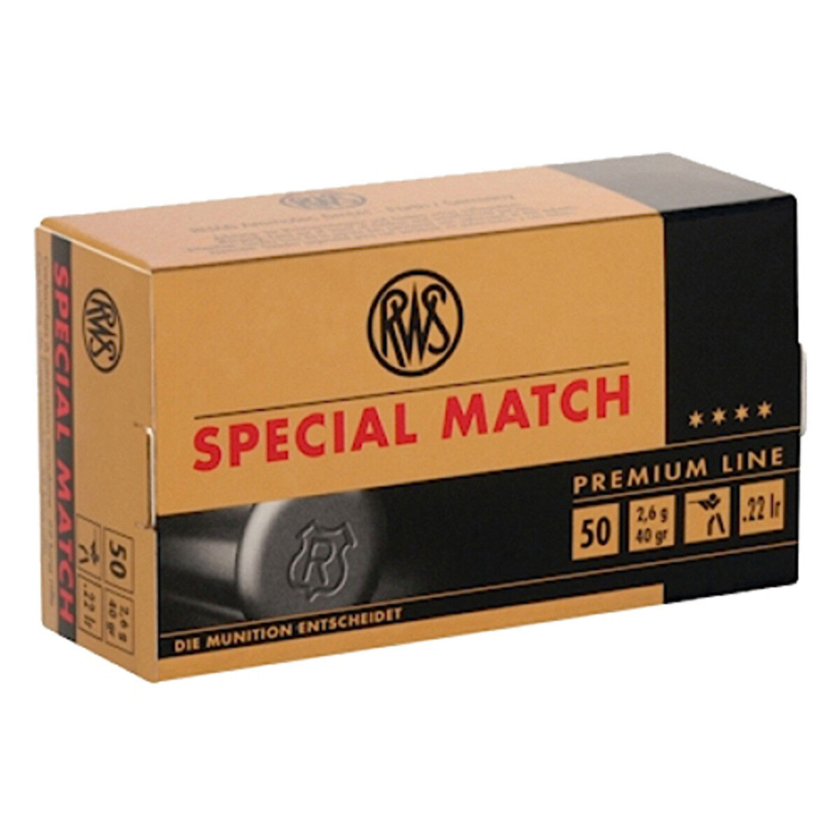 Match 22 Rimfire RWS Special Match 22 Long Rifle 40gr LRN Rimfire Ammo - 50 Rounds ...