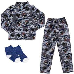 Pine Trail Boys' Micro Fleece Camo 3 Piece Pajama Set - Camo - M