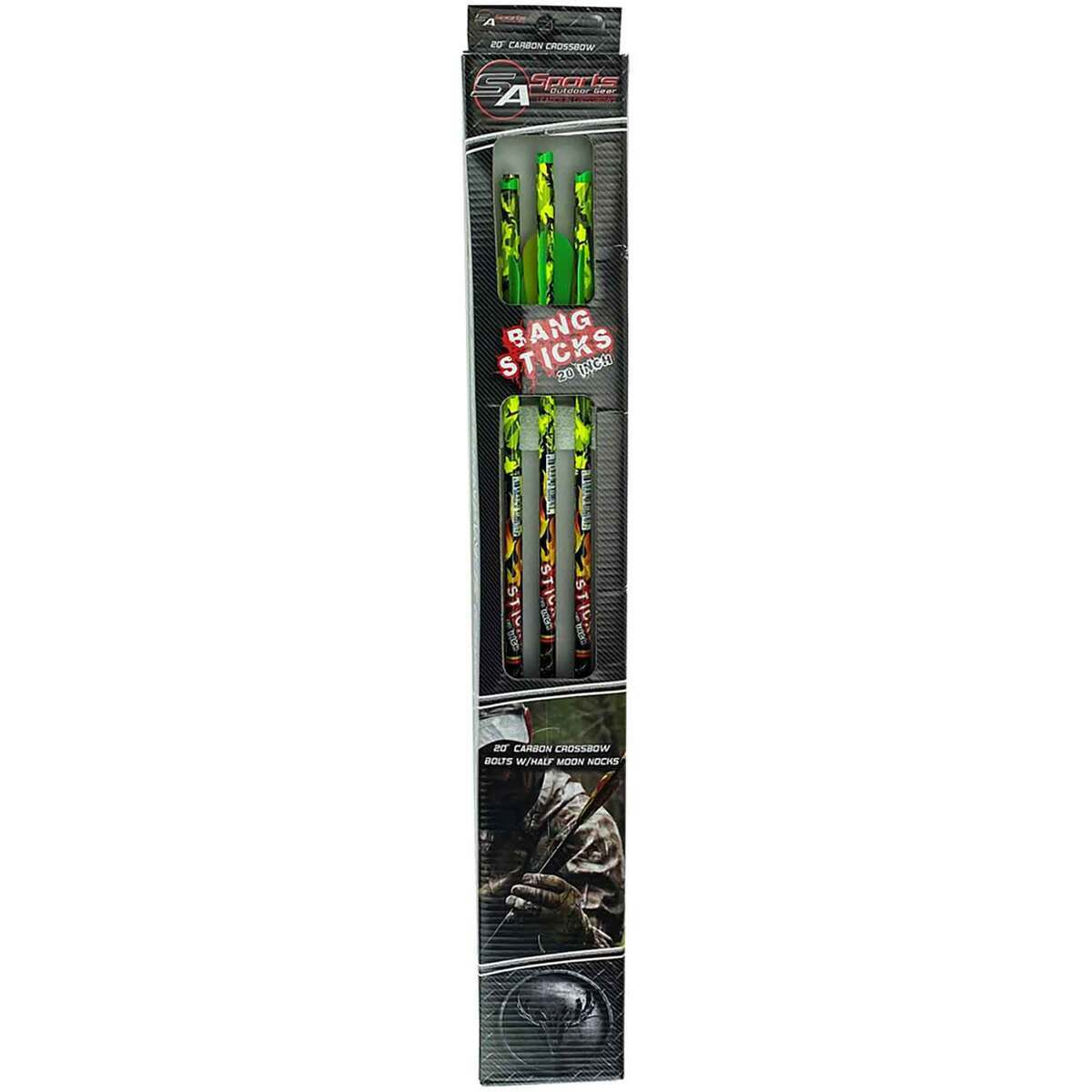 SA Sports Bang Sticks 20in Carbon Crossbow Bolt - 6 Pack - Camo SA Sports Bang Sticks 20in Carbon Crossbow Bolt - 6 Pack - Camo