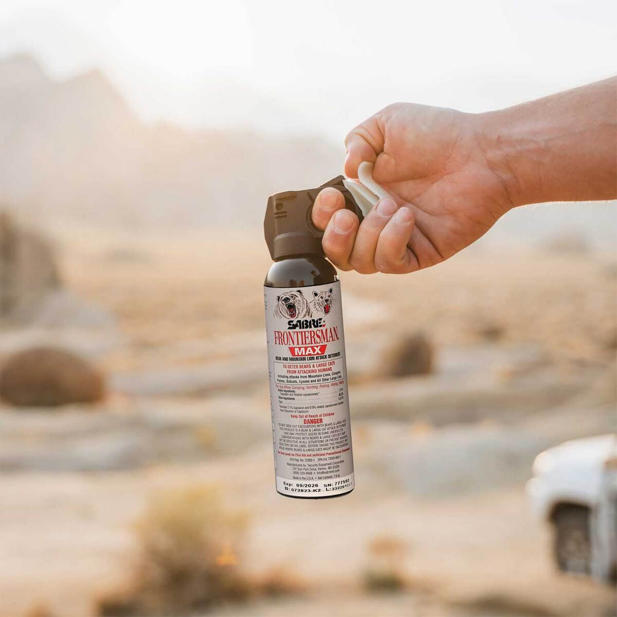 SABRE Frontiersman Max Bear and Mountain Lion Spray with Belt Holster - 7.9oz - 7.9oz SABRE Frontiersman Max Bear and Mountain Lion Spray with Belt Holster - 7.9oz - 7.9oz