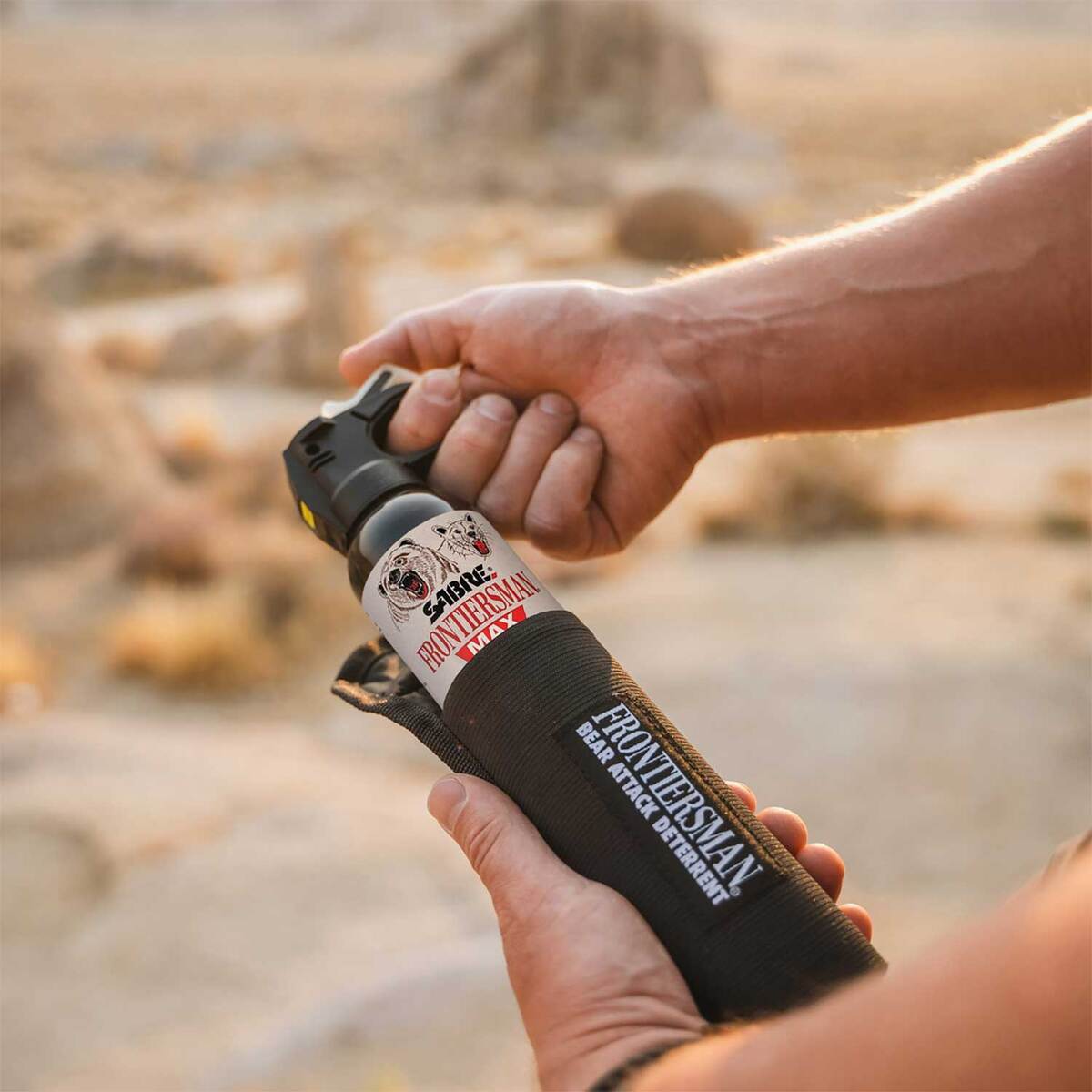 SABRE Frontiersman Max Bear and Mountain Lion Spray with Belt Holster - 7.9oz - 7.9oz SABRE Frontiersman Max Bear and Mountain Lion Spray with Belt Holster - 7.9oz - 7.9oz