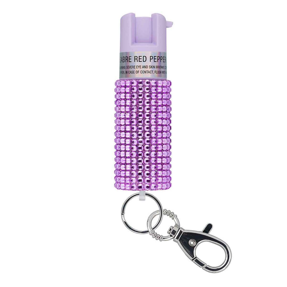 SABRE Jeweled Pepper Spray with Snap Clip - 0.54oz - Lavender 0.54oz SABRE Jeweled Pepper Spray with Snap Clip - 0.54oz - Lavender 0.54oz