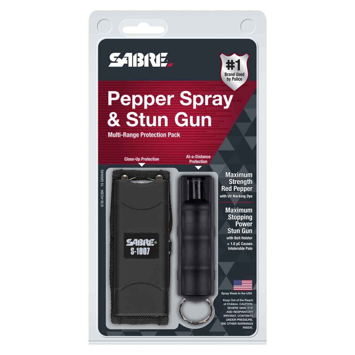 SABRE Pepper Spray and Stun Gun Multi-Range Protection Pack - 0.54oz - Black 0.54oz SABRE Pepper Spray and Stun Gun Multi-Range Protection Pack - 0.54oz - Black 0.54oz