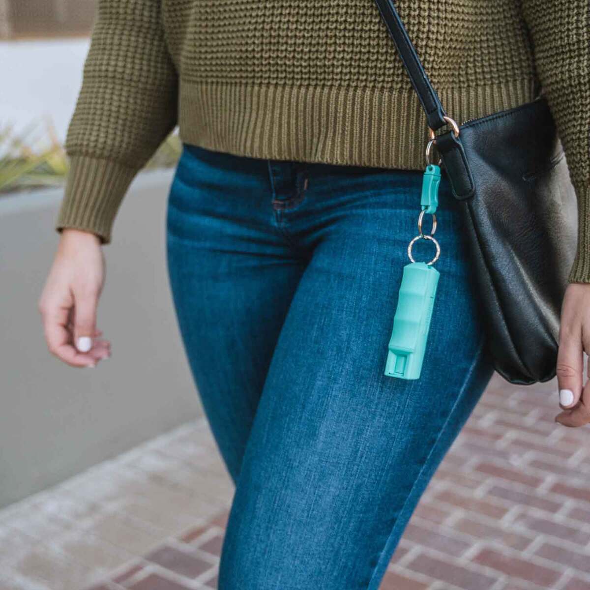 SABRE Pepper Spray with Quick Release Key Ring - 0.54oz - Mint Green 0.54oz SABRE Pepper Spray with Quick Release Key Ring - 0.54oz - Mint Green 0.54oz