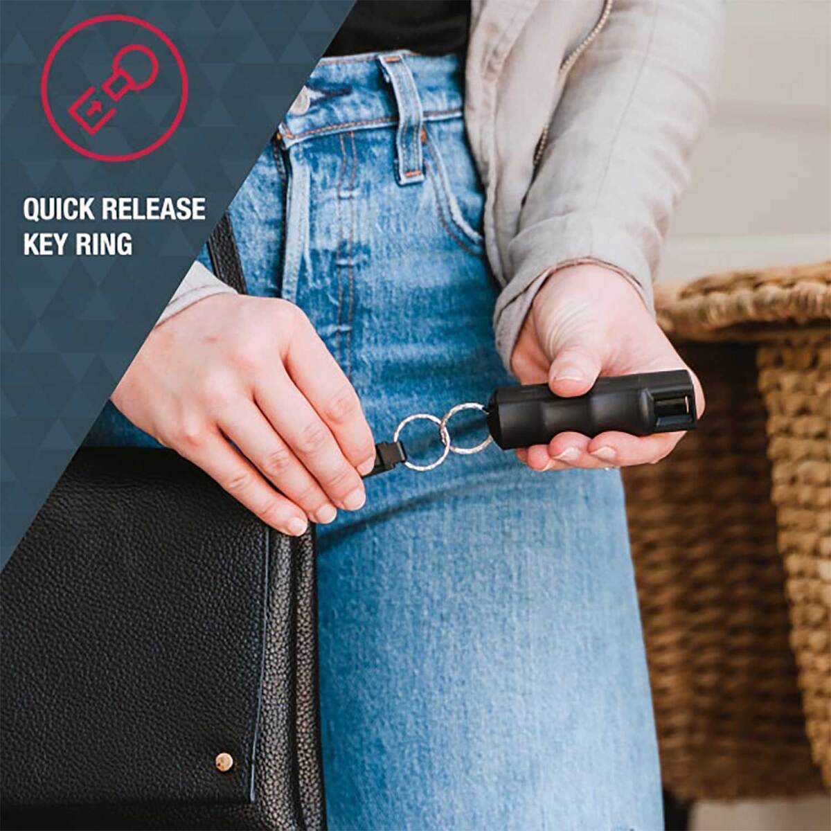 SABRE Pepper Spray with Quick Release Key Ring - 0.54oz - Black 0.54oz SABRE Pepper Spray with Quick Release Key Ring - 0.54oz - Black 0.54oz