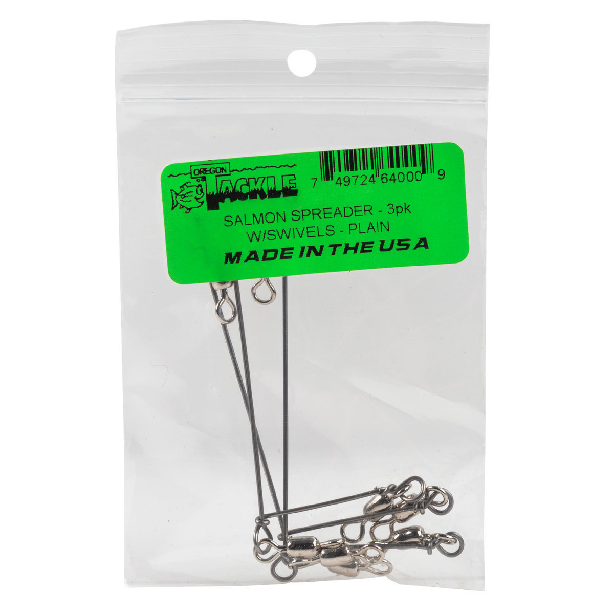 Oregon Tackle Salmon Spreader With Swivels Hook Rig - Plain, 3pk ...