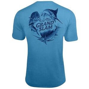 Salt Life Men's Big Slam Performance Pocket Short Sleeve Shirt - Malibu Blue - L