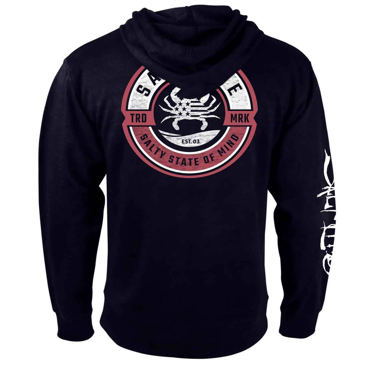 Salt Life Men's Blue Crab Proud Full Zip Casual Hoodie Salt Life Men's Blue Crab Proud Full Zip Casual Hoodie