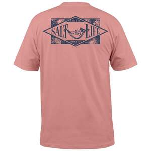 Salt Life Men's Chillin Since 03 Short Sleeve Casual Shirt - Pink Clay - L