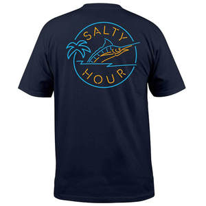 Salt Life Men's Salty Hour Short Sleeve Shirt - Navy - L