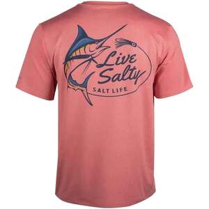 Salt Life Men's Salty Marlin Lure Short Sleeve Casual Shirt Salt Life Men's Salty Marlin Lure Short Sleeve Casual Shirt