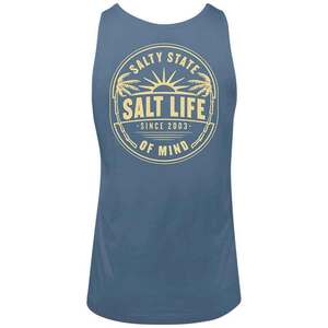 Salt Life Men's Sunrise Palms Sleeveless Casual Shirt - Coastal Blue - M