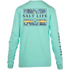 Salt Life Women's Loungin' Hibiscus Long Sleeve Casual Shirt