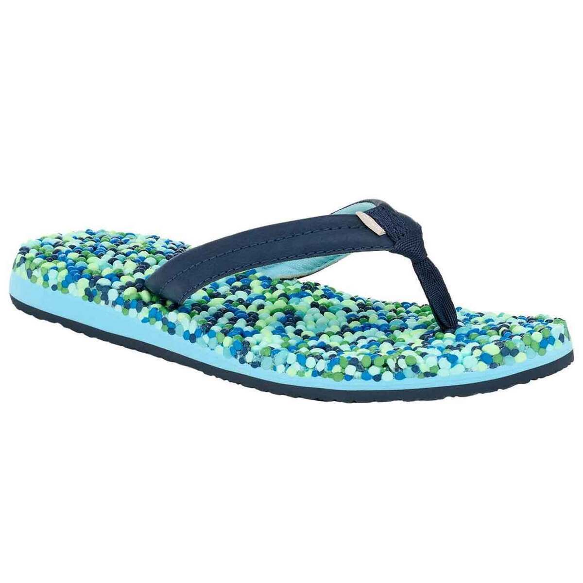 Sanuk Women's Bubblecush Flip Flops - Navy Multi - Size 8 - Navy Multi ...