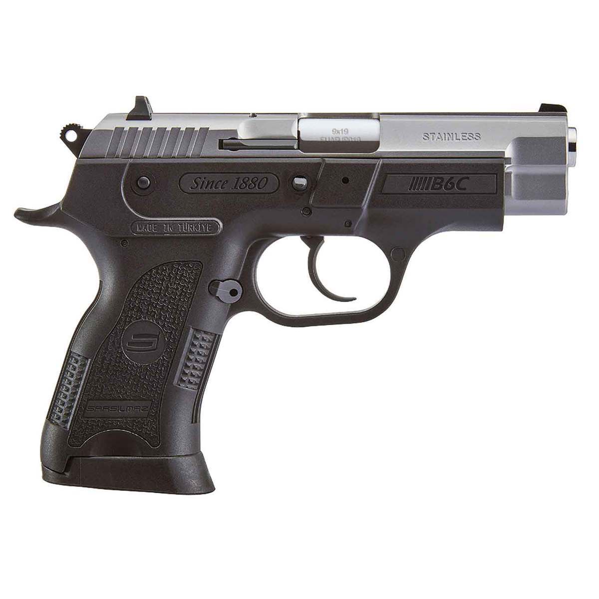 Sar USA B6C 9mm Luger 3.8in Black/Stainless Pistol 13+1 Rounds