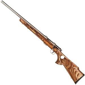 Savage 93R17 BTVLSS Satin Stainless/ Brown Laminate Left Hand Bolt Action Rifle - 17 HMR -  21in