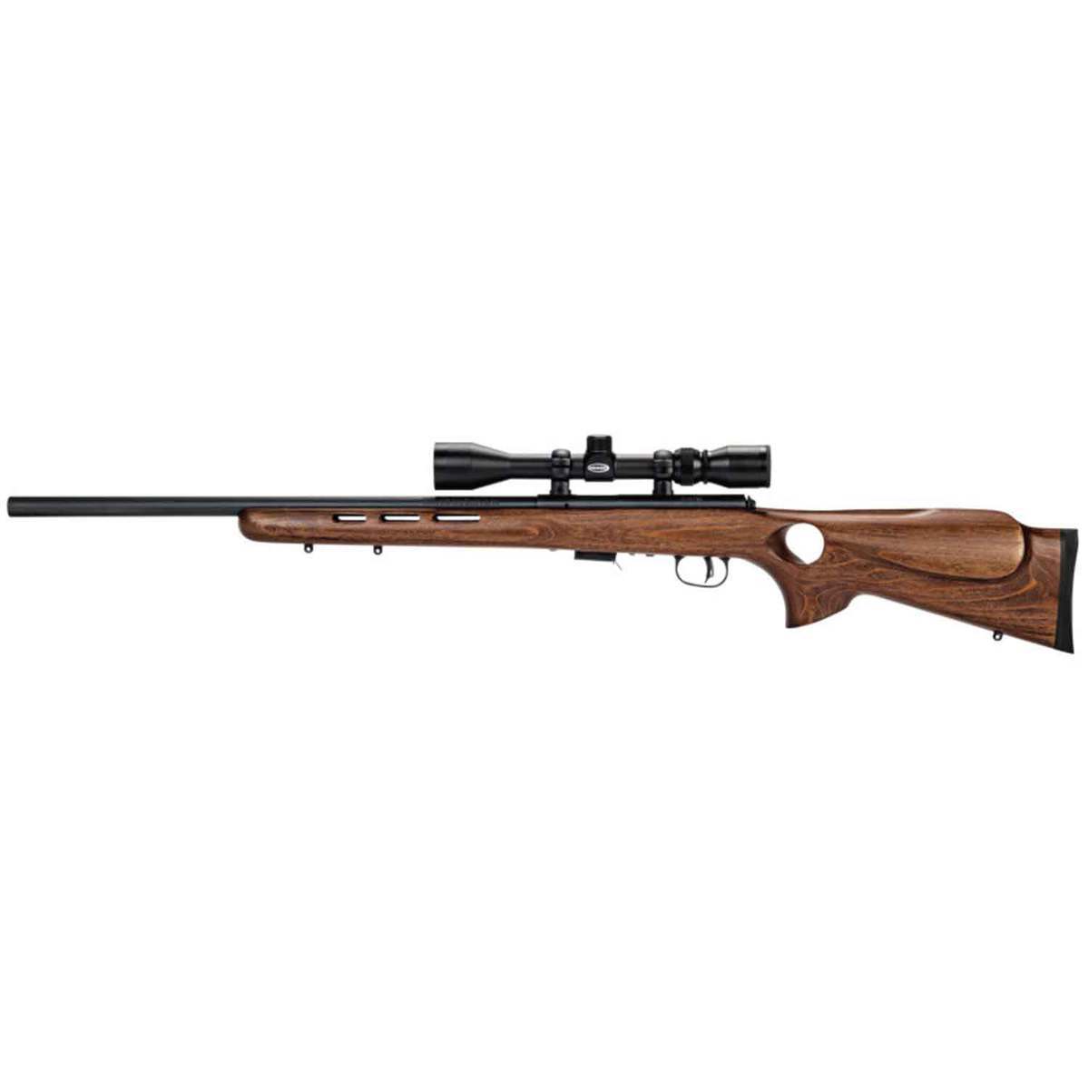 Savage 93R17 BTV 17 HMR Satin Blued/Brown Laminate Bolt Action Rifle - 21in - Brown Savage 93R17 BTV 17 HMR Satin Blued/Brown Laminate Bolt Action Rifle - 21in - Brown