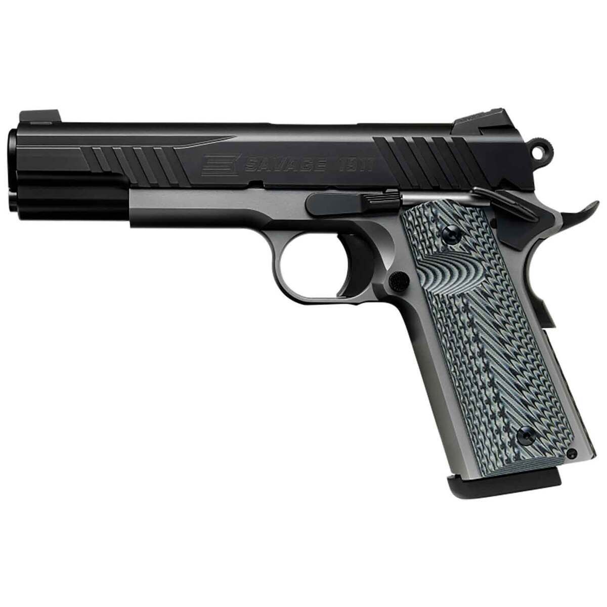 Savage Arms 1911 Government Two Tone 9mm Luger 5in Black Nitride Pistol - 10+1 Rounds - Gray Savage Arms 1911 Government Two Tone 9mm Luger 5in Black Nitride Pistol - 10+1 Rounds - Gray
