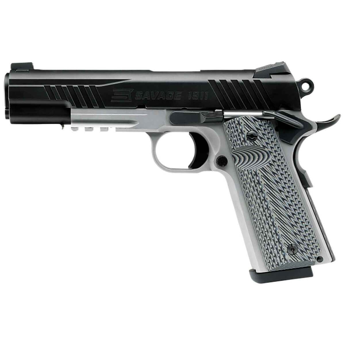Savage Arms 1911 Government Two Tone 9mm Luger 5in Black Nitride Pistol - 10+1 Rounds - Gray Savage Arms 1911 Government Two Tone 9mm Luger 5in Black Nitride Pistol - 10+1 Rounds - Gray
