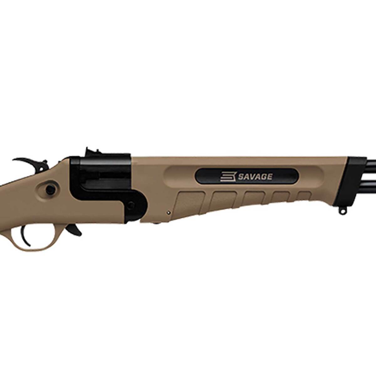 Savage Arms 42 Takedown 22 Long Rifle / 410 Gauge Flat Dark Earth Cerakote Break Action Rifle/Shotgun - 20in - Tan Savage Arms 42 Takedown 22 Long Rifle / 410 Gauge Flat Dark Earth Cerakote Break Action Rifle/Shotgun - 20in - Tan