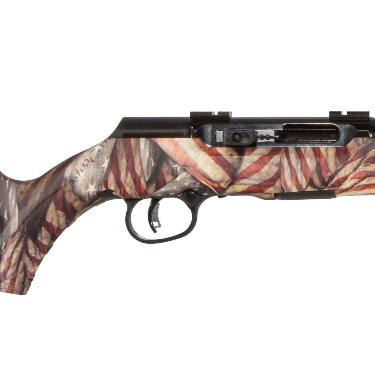 Savage Arms A-17 Flag/Black Semi Automatic Rifle - 17 HMR - American Flag/Black Savage Arms A-17 Flag/Black Semi Automatic Rifle - 17 HMR - American Flag/Black
