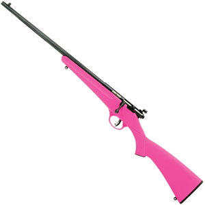 Savage Arms Rascal Left Hand Blued/Pink Single Shot Rifle - 22 Long Rifle - 16.125in