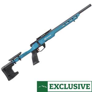 Savage B22 Precision Blue Titanium/Black Bolt Action Rifle - 22 Long Rifle - 18in