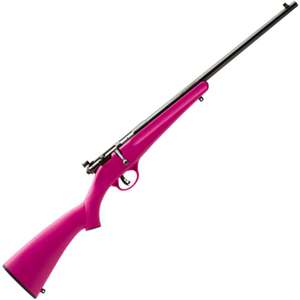 Savage Arms Rascal Compact Blued/Pink Bolt Action Rifle - 22 Long Rifle - 16.13in