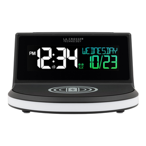 LaCrosse Technology "Glow" Wireless Charging Alarm Clock with Indoor Temperature