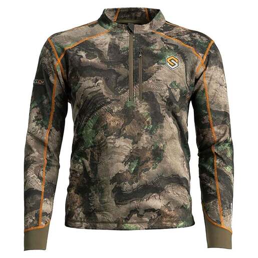 ScentLok Men’s Mossy Oak Terra Outland Savanna Aero Attack V2 1/4 Zip Long Sleeve Hunting Shirt – Mossy Oak Terra Outland S