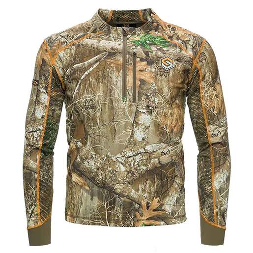 ScentLok Men's Realtree Edge Savanna Aero Attack V2 1/4 Zip Long Sleeve Hunting Shirt - Realtree Edge L