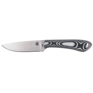 Schenk Knives Badger 3.5 inch Fixed Blade Knife - Black/Gray