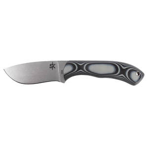 Schenk Knives Ram 3.75 inch Fixed Blade Knife - Gray/Black