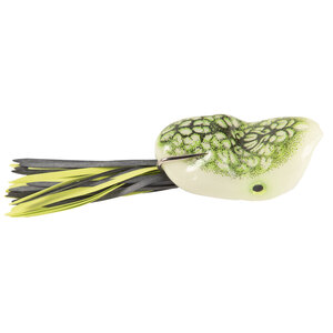 Scum Frog Popper Frog - Glow Black/Chartreuse, 2in