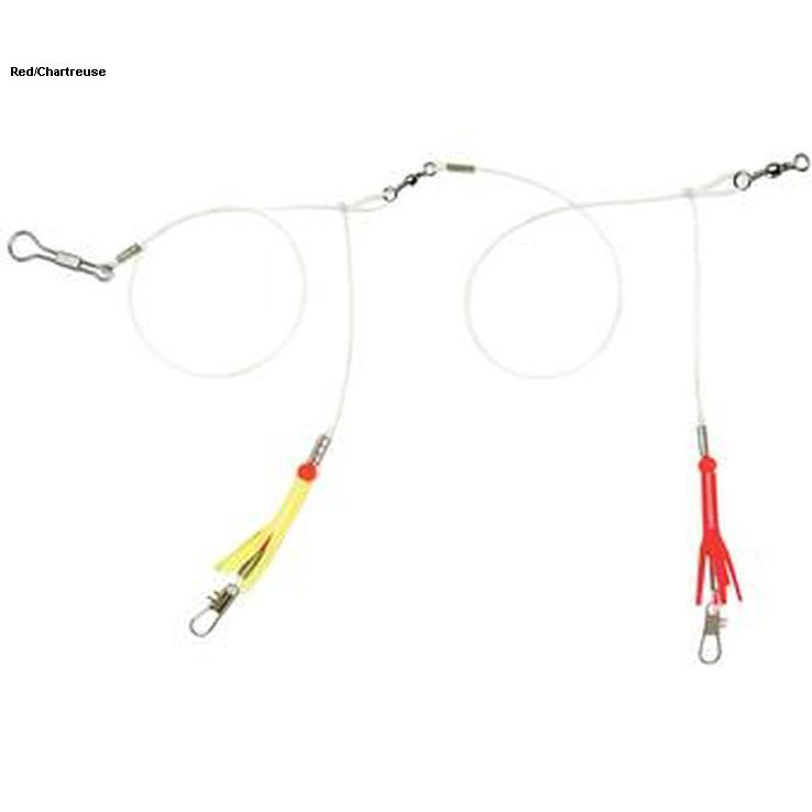 Metal Bottom Rig Sea Striker Skirted Bottom Rig - Red/Chartreuse | Sportsman's Warehouse