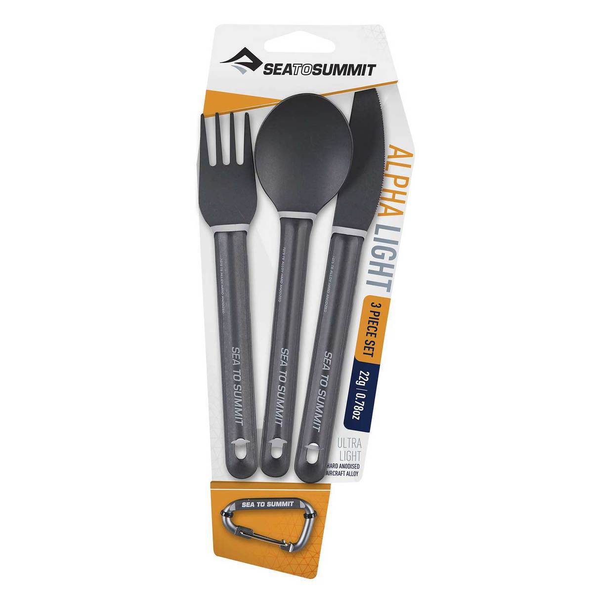 Sea to Summit Alpha Light Spoon, Fork & Knife Set - Black Sea to Summit Alpha Light Spoon, Fork & Knife Set - Black