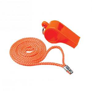 Seachoice Marine Plastic Orange Whistle with Lanyard