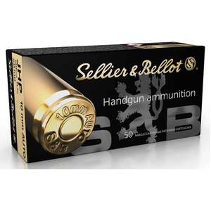 Sellier & Bellot 10mm Auto 180gr JHP Handgun Ammo - 50 Rounds