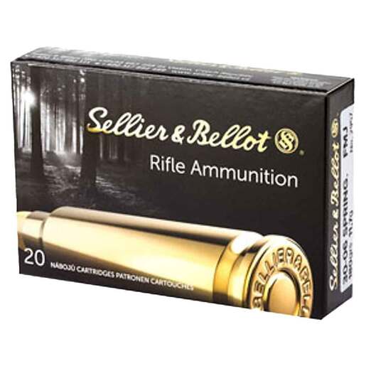 Sellier & Bellot 30-06 Springfield 180gr FMJ Rifle Ammo Ammo - 20 Rounds 20 Rounds Ammo