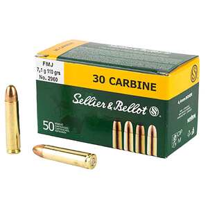 Sellier & Bellot 30 Carbine 110gr FMJ Rifle Ammo - 50 Rounds