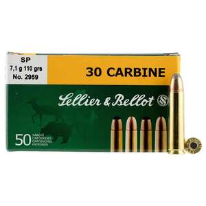 Sellier & Bellot 30 Carbine 110gr SP Rifle Ammo - 50 Rounds