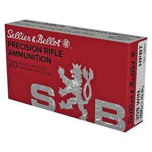 Sellier & Bellot 308 Winchester 168gr HPBT Rifle Ammo - 20 Rounds