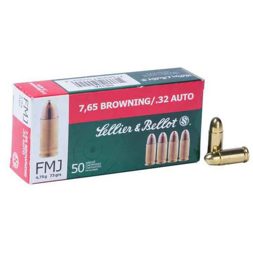 Sellier & Bellot 32 Auto (ACP) 73gr FMJ Handgun Ammo – 50 Rounds