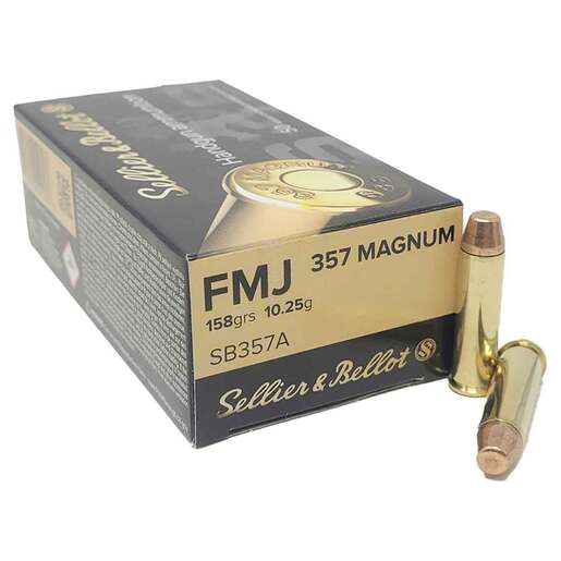 Sellier & Bellot 357 Magnum 158gr FMJ Handgun Ammo Ammo - 50 Rounds 50 Rounds Ammo